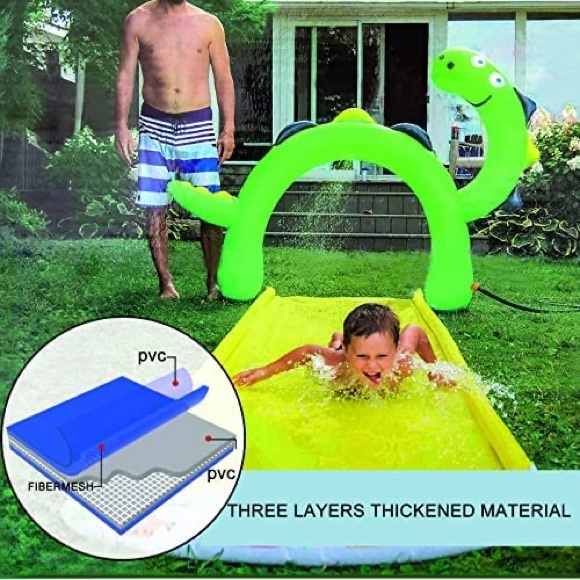 Slip Water Slides for Kids Backyard,16ft Outdoor Splash Lawn Waterslide,Inflatab - Picture 4 of 7